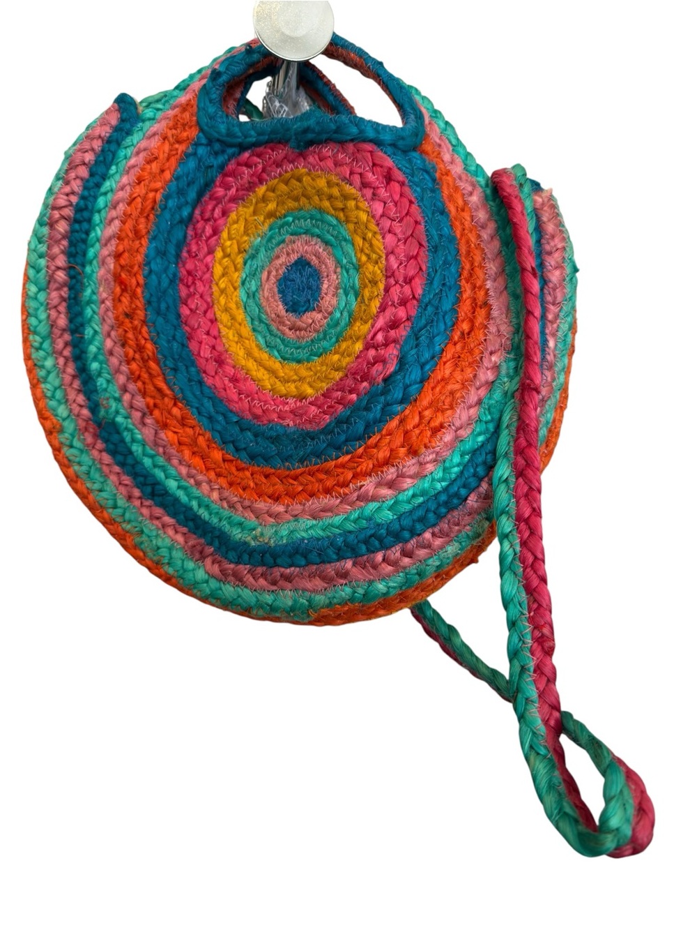 Colorful Round Woven Crossbody Bag -‎ Multicolor